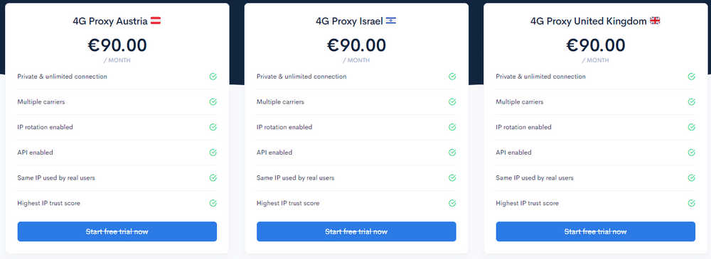 SocialProxy Pricing Plan