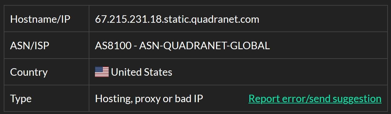 proxy or bad IP