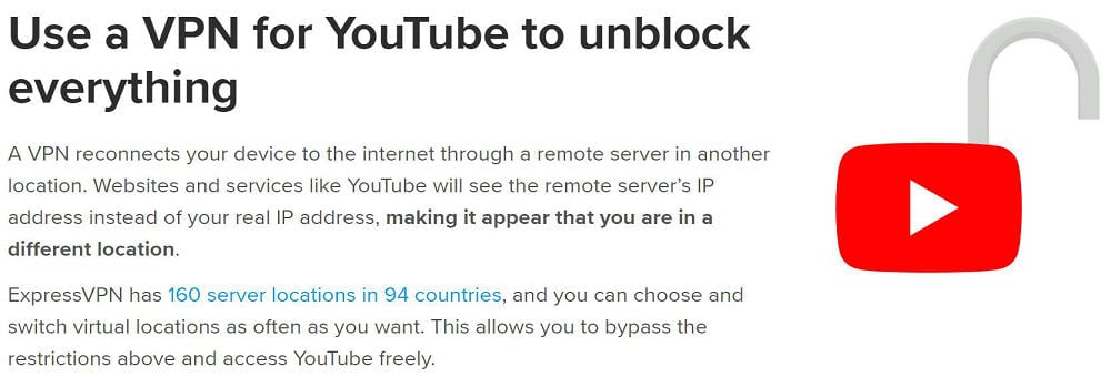 unblock youtube with expressVPN