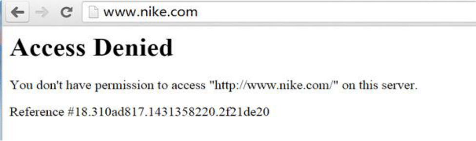 IP blocked by Nike