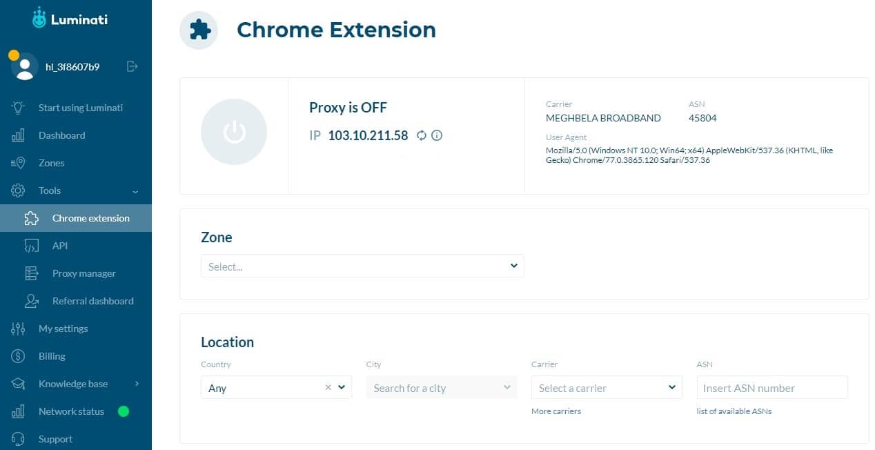Luminati Chrome Extension details