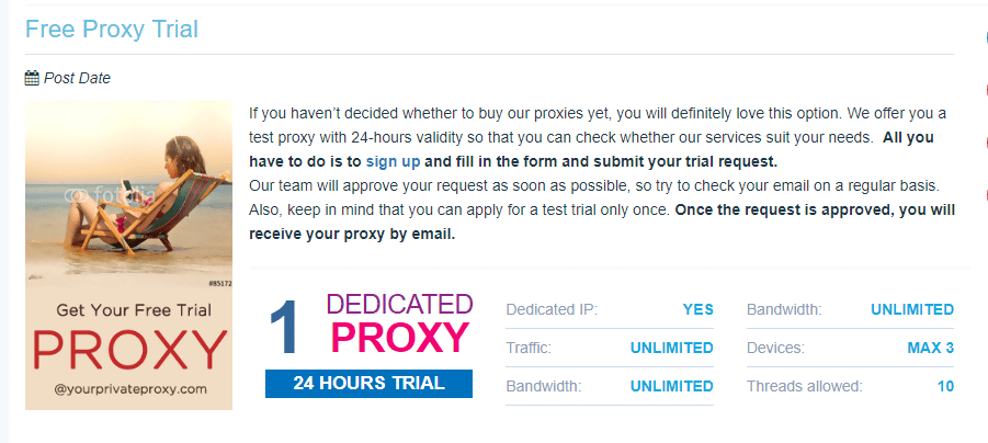 Free proxy Trial for yourprivateproxies