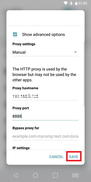 WiFi Manual settings option