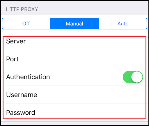 iPhone server name settings