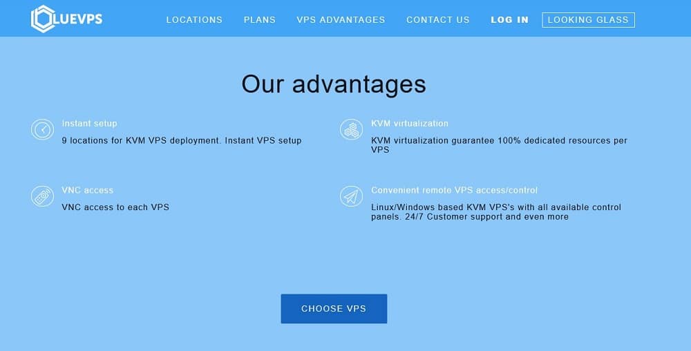bluevps homepage