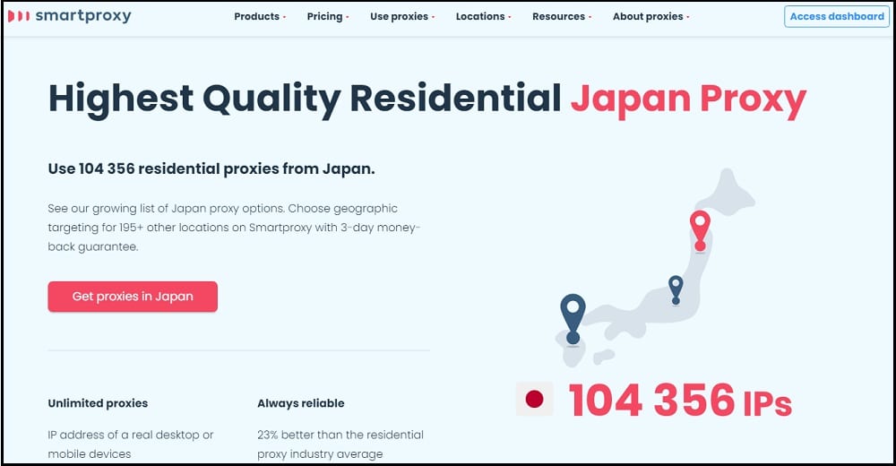 Smart Proxy Location in Japan