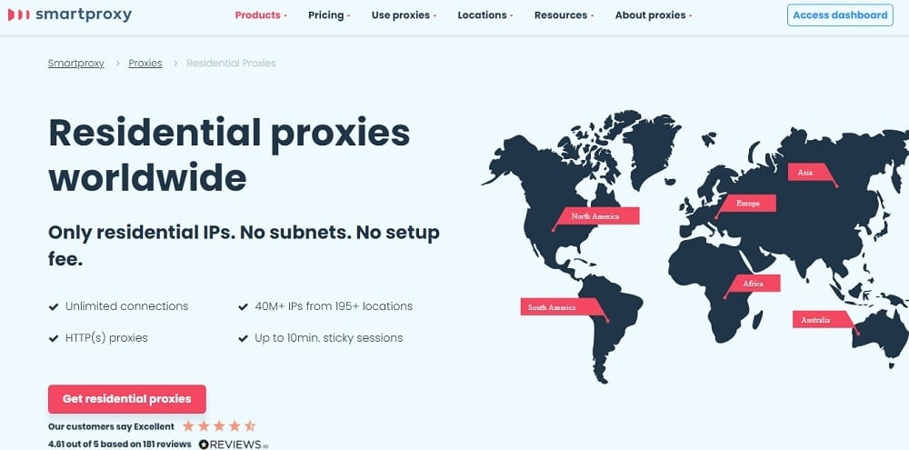 Smart Proxy Residential proxies worldwide
