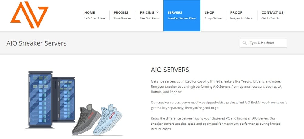 AIO Server Home Page