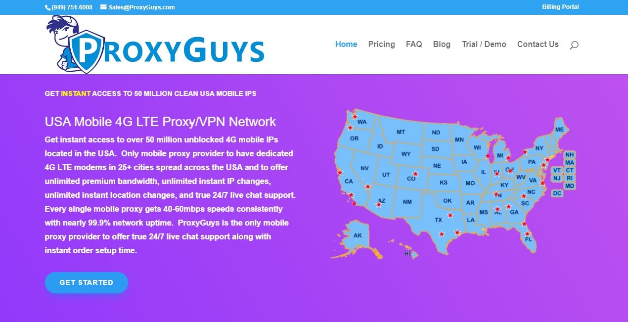 ProxyGuys homepage