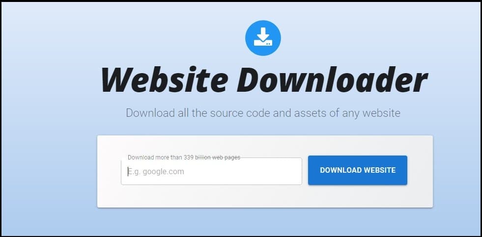 Website Downloader Homepage