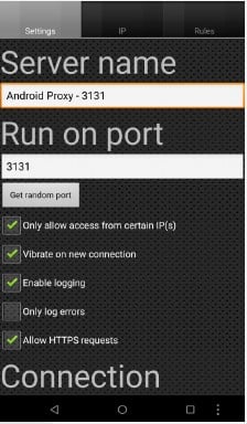 android proxy settings