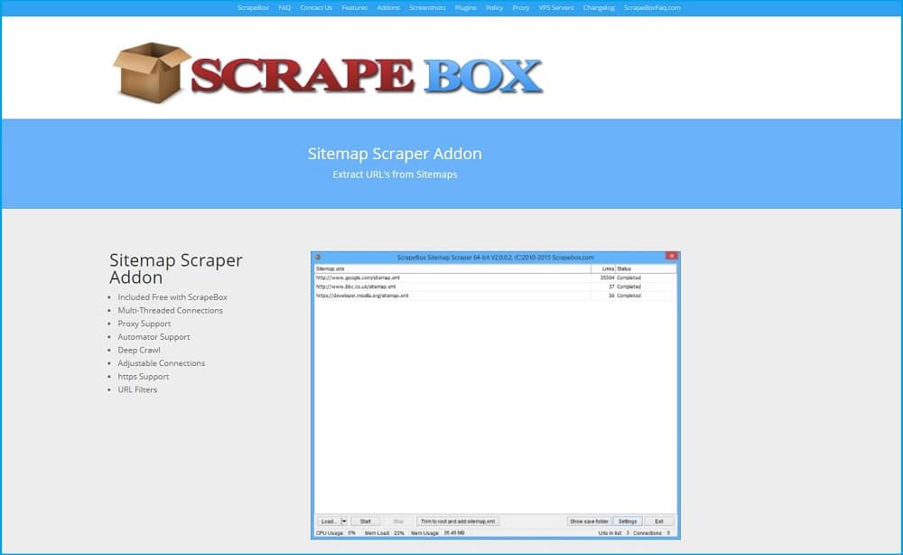 ScrapeBoxs Sitemap Scraper