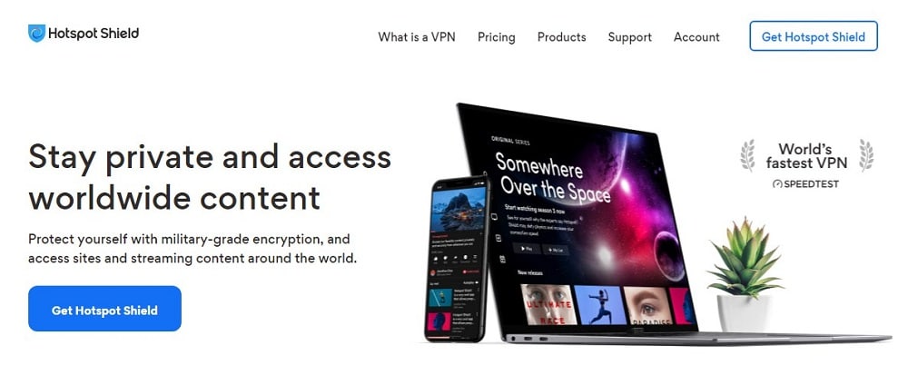 Hotspot Shield VPN Homepage