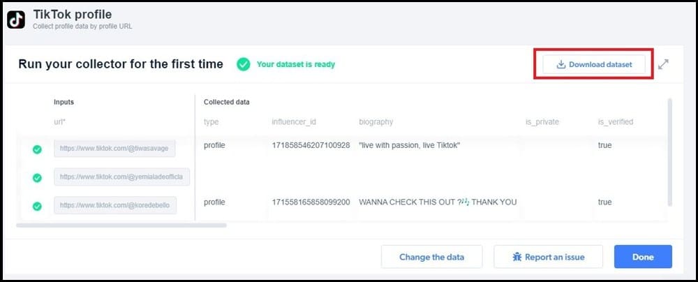 Scrape Tiktok Data Run time