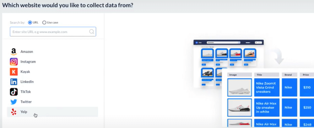 collect data from website