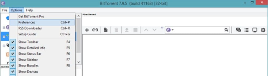 Launch the BitTorrent client