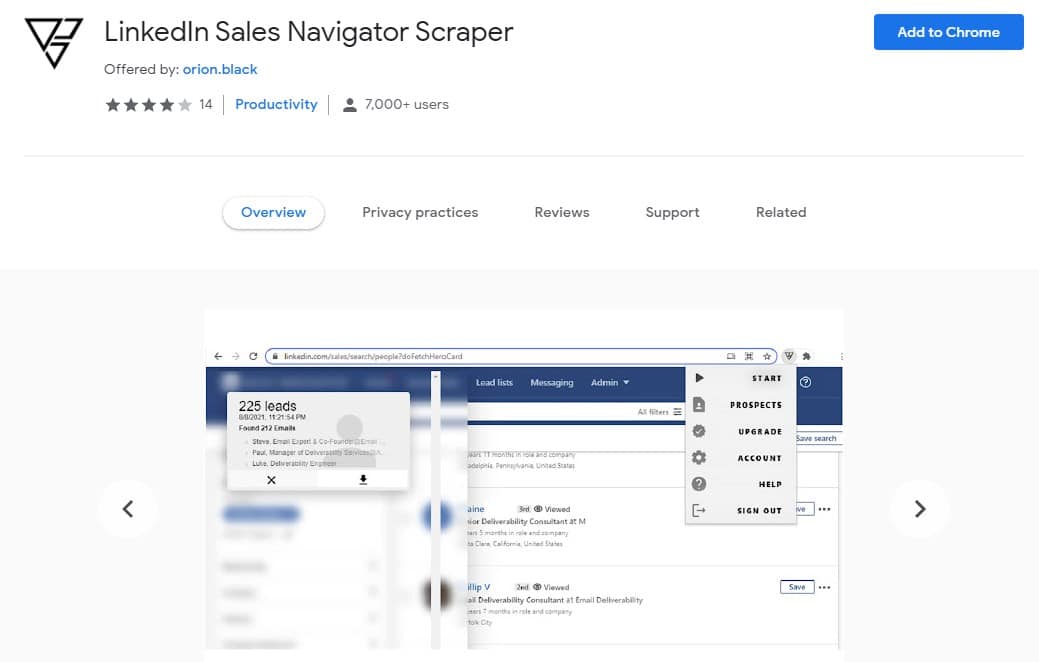 Linkedin Sales Navigator Scraper Overview