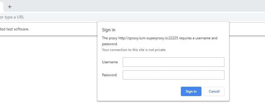 username and password for authentication