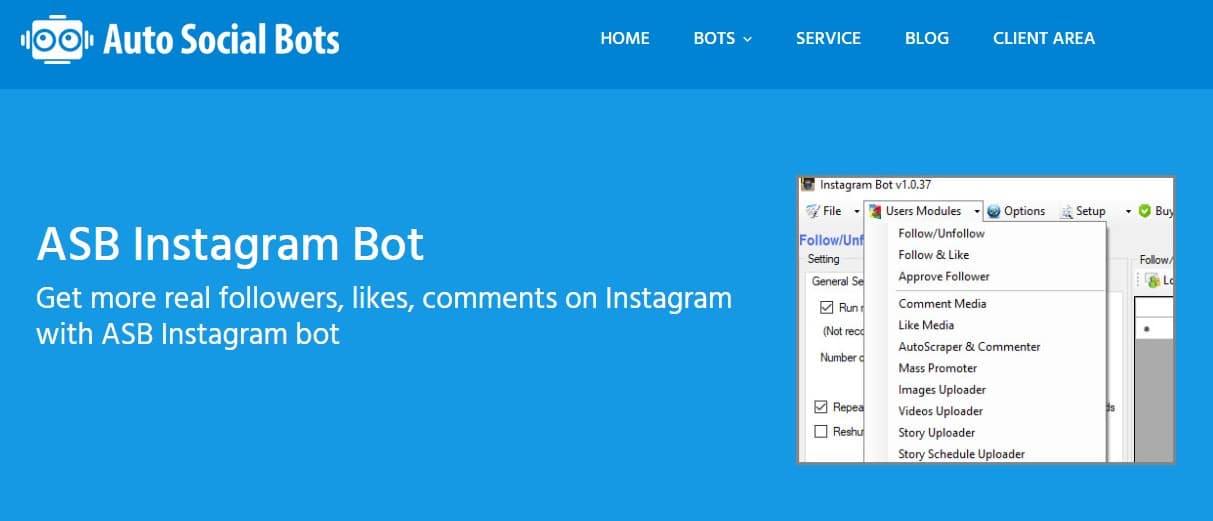 ASB Instagram Bot overview