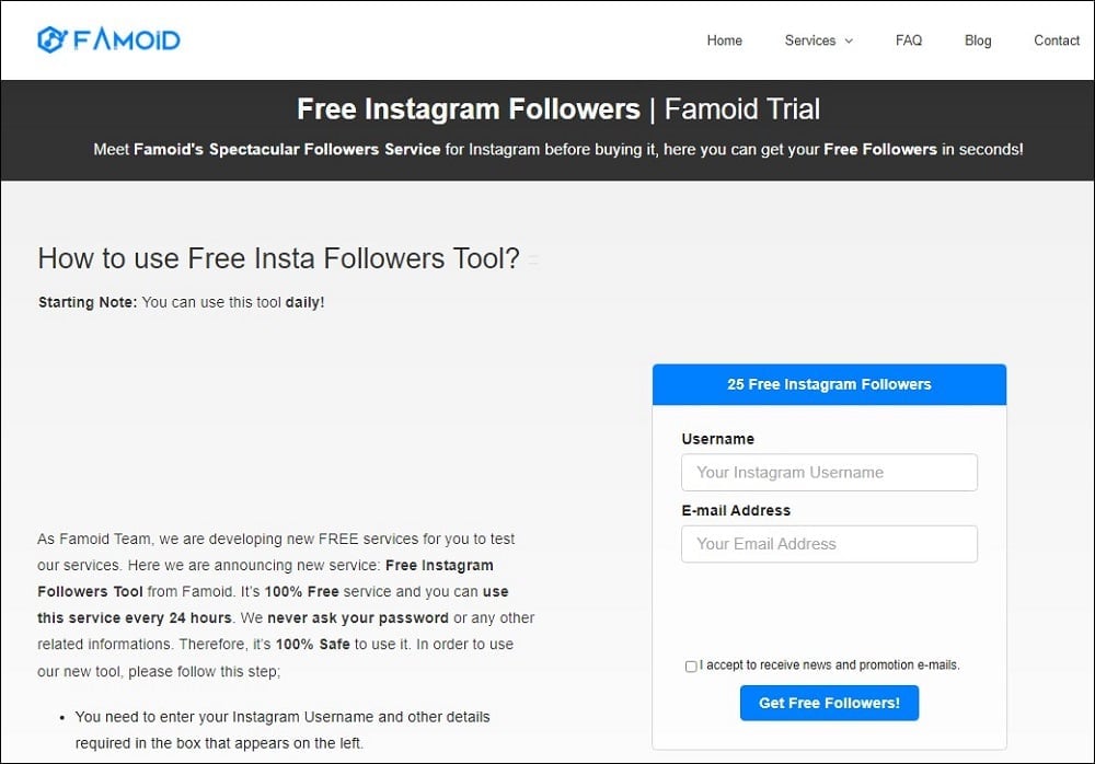 Gain Instagram Followers Using Free Trial for Famoid