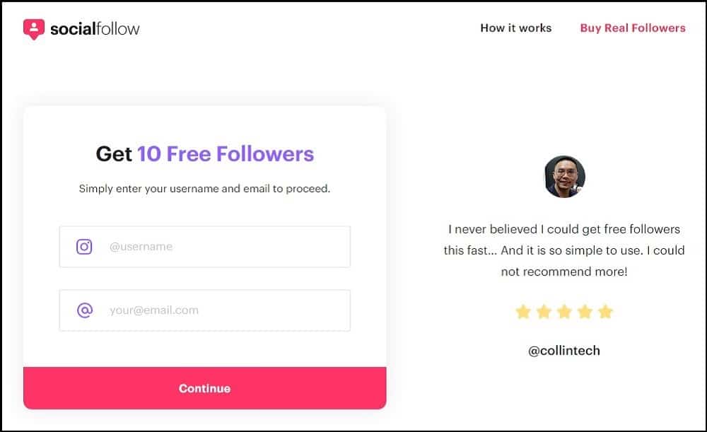 Get Free Instagram Followers for SocialFollow
