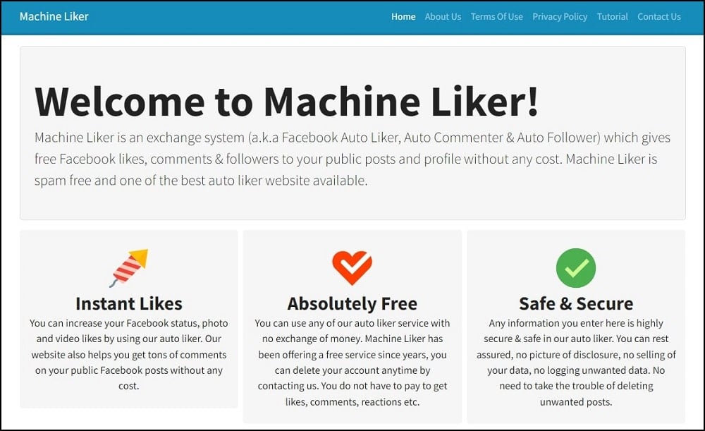 Machine Liker as a Facebook Auto Liker App