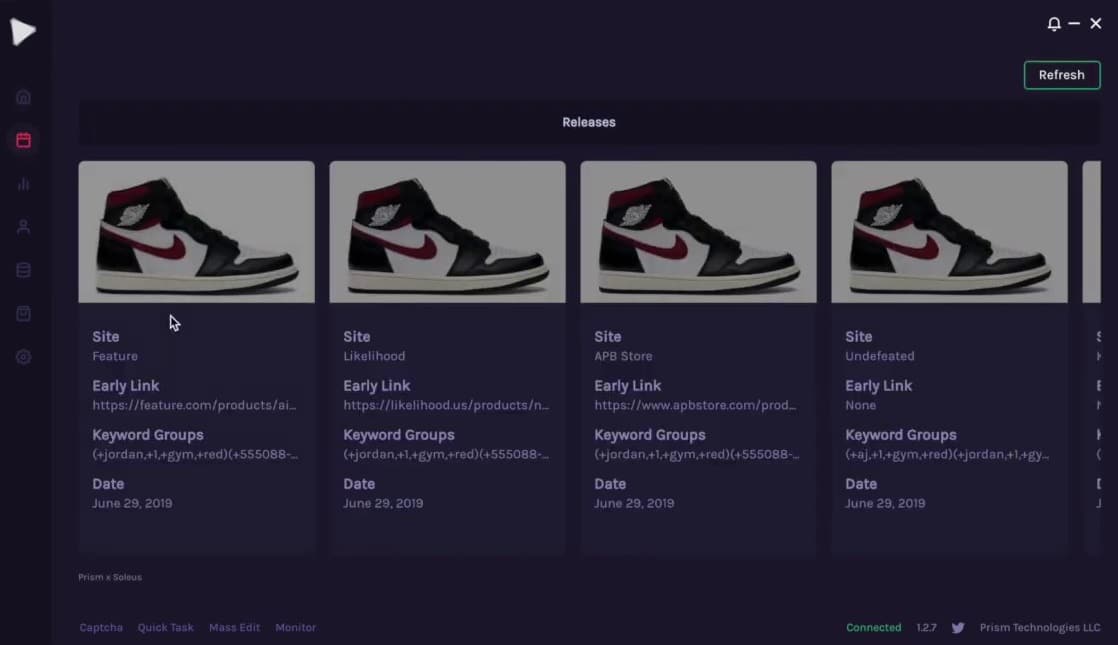 Prism AIO Bot Multiple Sneaker Sites