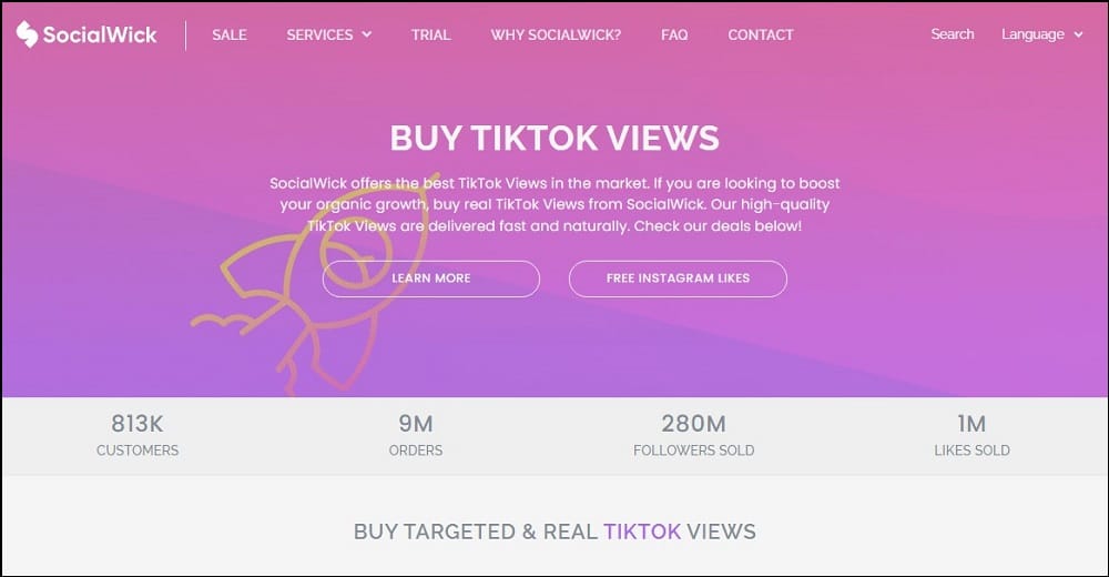 Buy TikTok Views for SocialWick