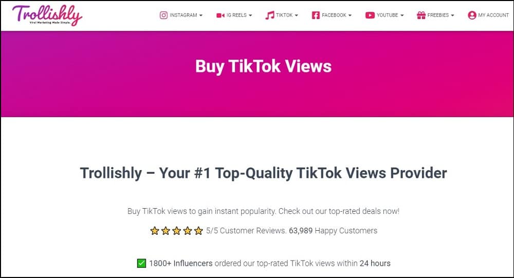 Buy TikTok Views for Trollishly