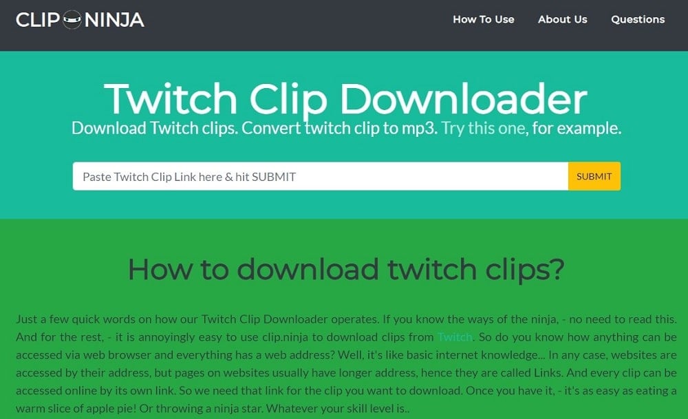Clip Ninja is Twitch Video Downloader Apps