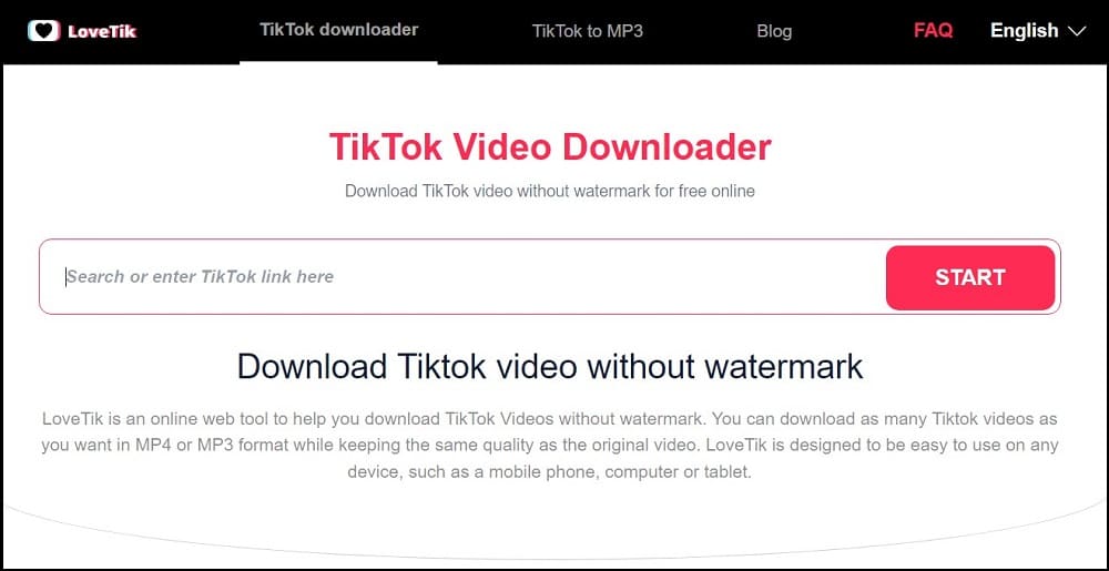 Tiktok Video Downloader Apps is LoveTik