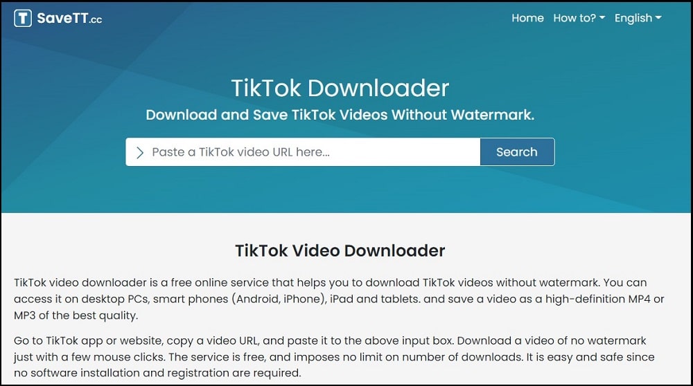 Tiktok Video Downloader Apps is SaveTT