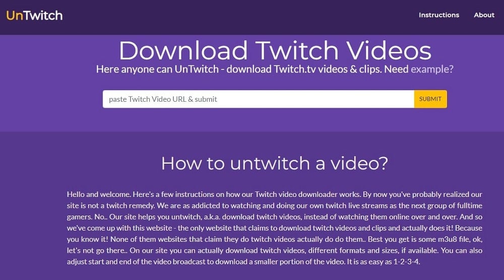 UnTwitch is Twitch Video Downloader Apps