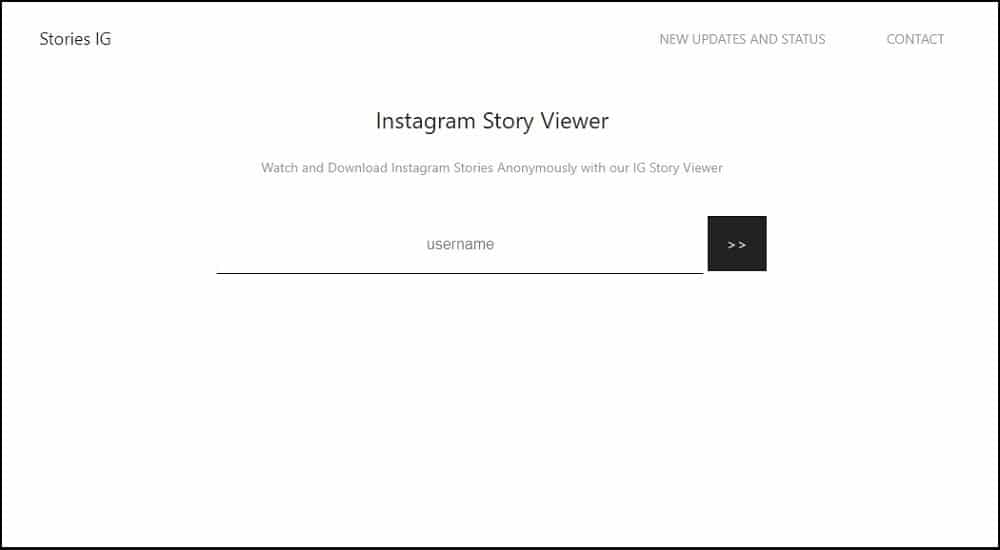 Stories IG apps Homepage
