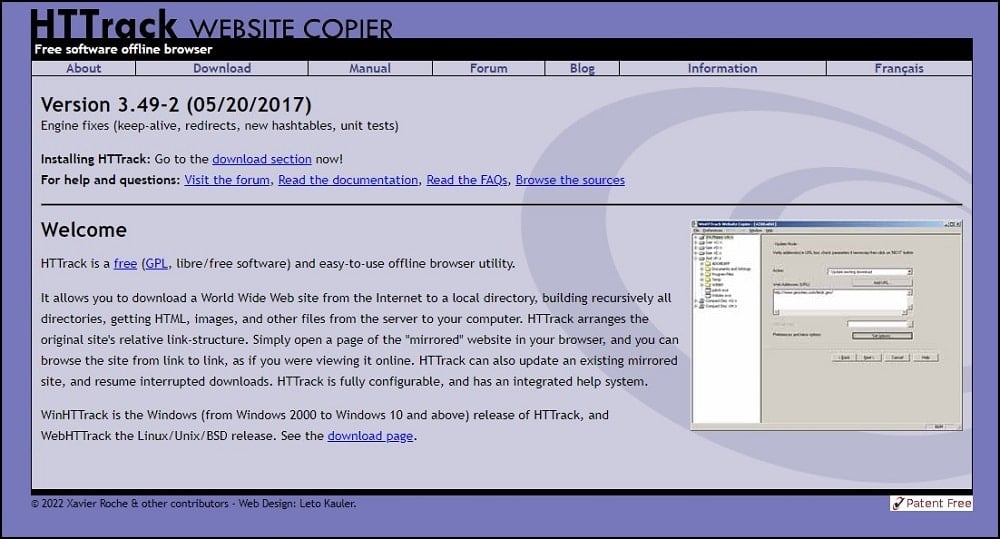 HTTrack Website Copier for Online Web Crawler Tools