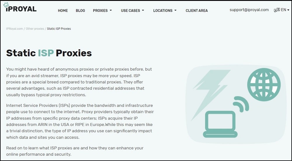 IPRoyal Static ISP Proxies overview