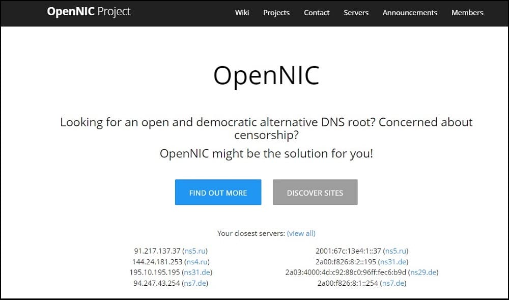 OpenNIC Homepage