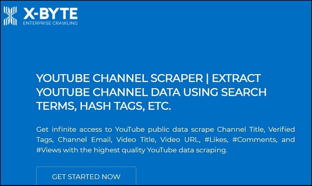 X-Byte YouTube Channel Scraper for YouTube Channel Crawlers