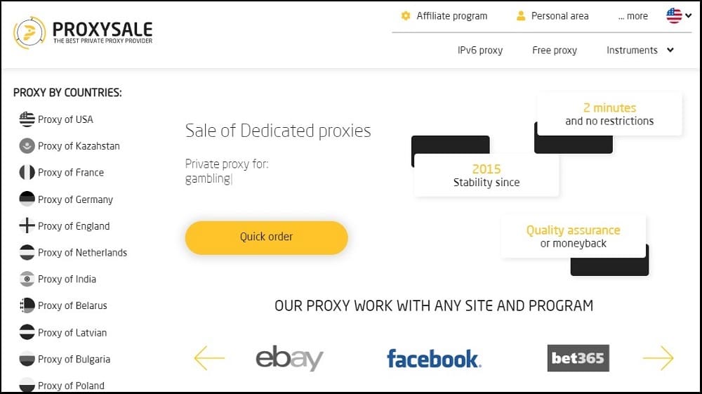 Proxy-Sale Homepage