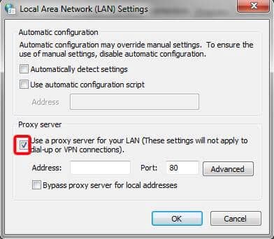 Use a proxy server for your LAN'