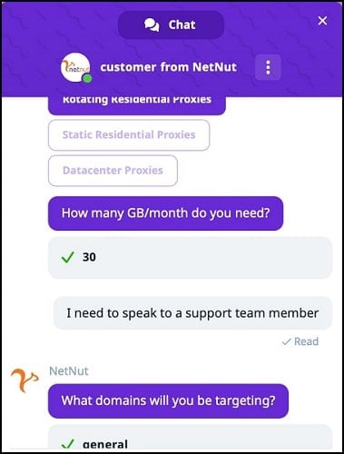 Customer Support of Netnut