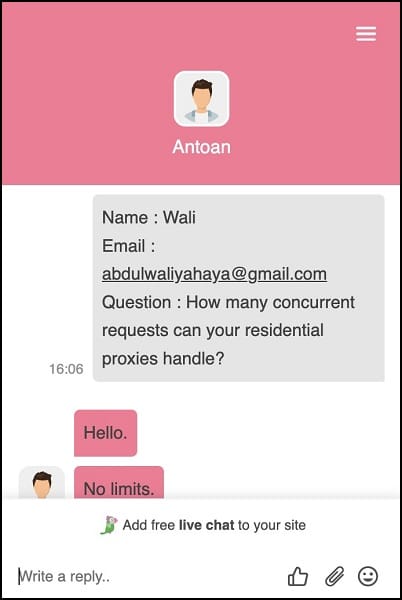 Customer Support of ProxyEmpire