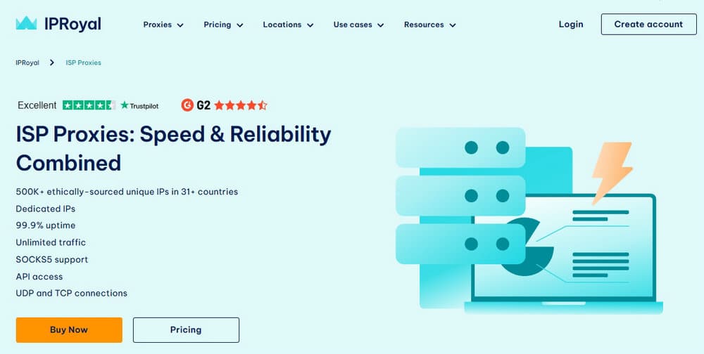 IPRoyal ISP Proxy Page