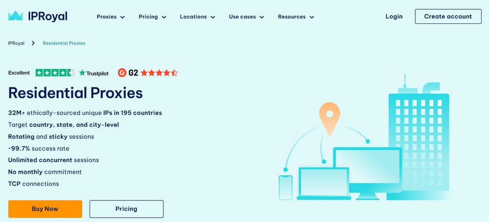 IPRoyal Residential Proxy Page
