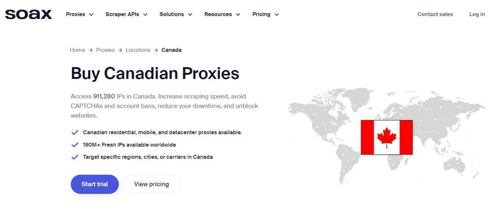 SOAX Canada Proxies