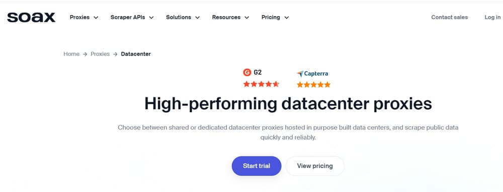 SOAX datacenter proxies