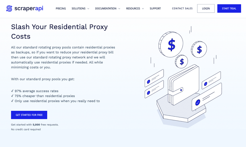 ScraperAPI Seamless and automatic proxy management