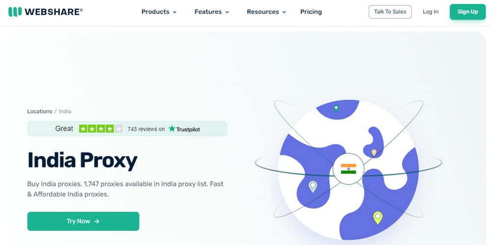 Webshare India Proxies