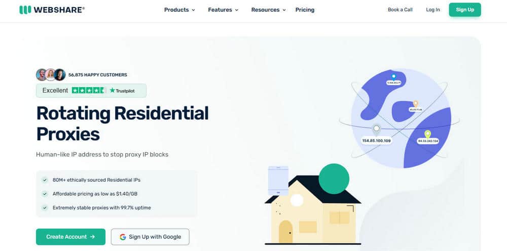 Webshare Rotating Residential Proxies