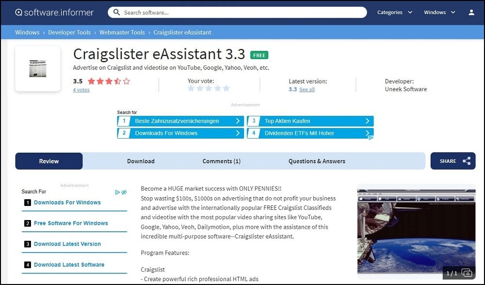 Craigslister eAssistant Homepage